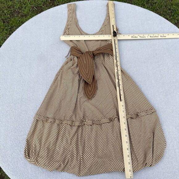 Plenty By Tracy Reese Tank Top Mini Dress Women’s Sm Brown/Cream Striped Bubble - Picture 6 of 15